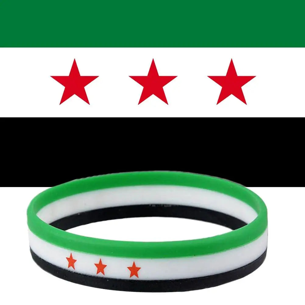 Syria Flag Silicone Bracelets For Men And Women Personalized Bracelets Sports Wrist Band Bangle Lightweight Band for Casual Vera Lux