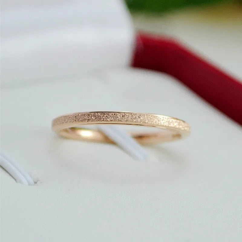 Stainless Steel Matte 2mm Thin Stackable Ring Wedding Band for Women Girl Size 3-10 Vera Lux