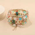 4Pcs New Tassel Charm Beads Bracelet Set For Women Colorful   Glass Beaded Chain Bangle Female Bohemian Jewelry Vera Lux
