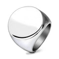 Customized Signet Ring Engrave Name Logo Photo Jewelry Stainless Steel Round Men Women  For Family Wedding Personalized Gifts Vera Lux