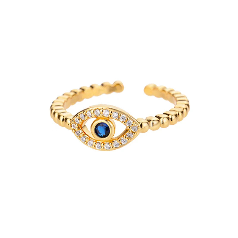 Evil Eye Rings For Women Stainless Steel Turkish Eye Ring Wedding Gothic Aesthetic Jewelry Sets anillos bague bijoux Vera Lux