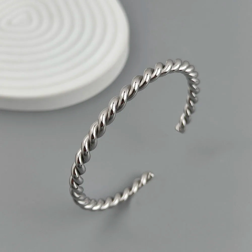 Double-layer wire-wrapped stainless steel gold-plated 18K bracelet, high-quality waterproof silver jewelry, gift for couples Vera Lux