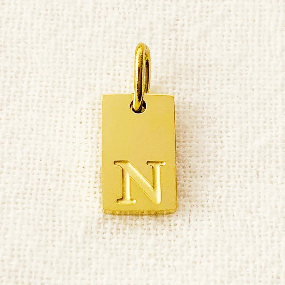 10PCS Alphabet Charm Pendant for Necklaces Stainless Steel Jewelry DIY Engraved Lettering Accessories Women's Fashion Jewelry Vera Lux
