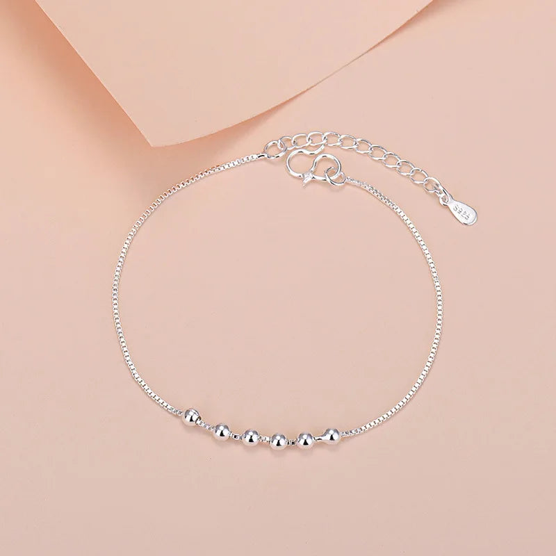 925 Sterling Silver Lucky Bead Charm Bracelets Woman Couple Chain Round Bangles Luxury Jewelry Accessories Wholesale Vera Lux