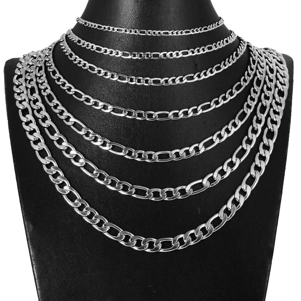 Wholesale 40-75cm 925 Sterling Silver Necklace 2/4/6/8/10/12mm Figaro Chain Lobster Buckle Necklaces Men Woman Fashion Jewelry Vera Lux
