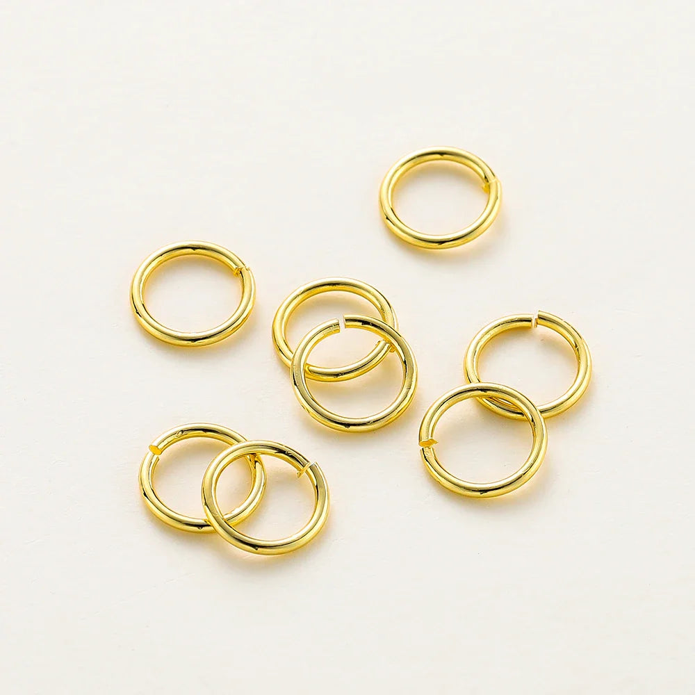 50-200/lot 14K 18K Gold Necklace Open Single Jump Ring Lobster Clasp Connector Split Ring Fitting DIY Jewelry Making Accessories Vera Lux