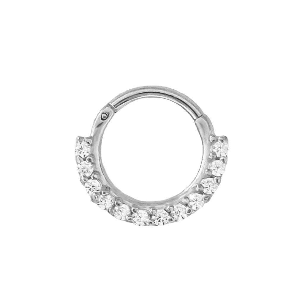 316L Surgical Steel Segment Nose Ring Zircon Septum Clicker Ear Cartilage Helix Daith Hoop Body  Piercing Jewelry Vera Lux