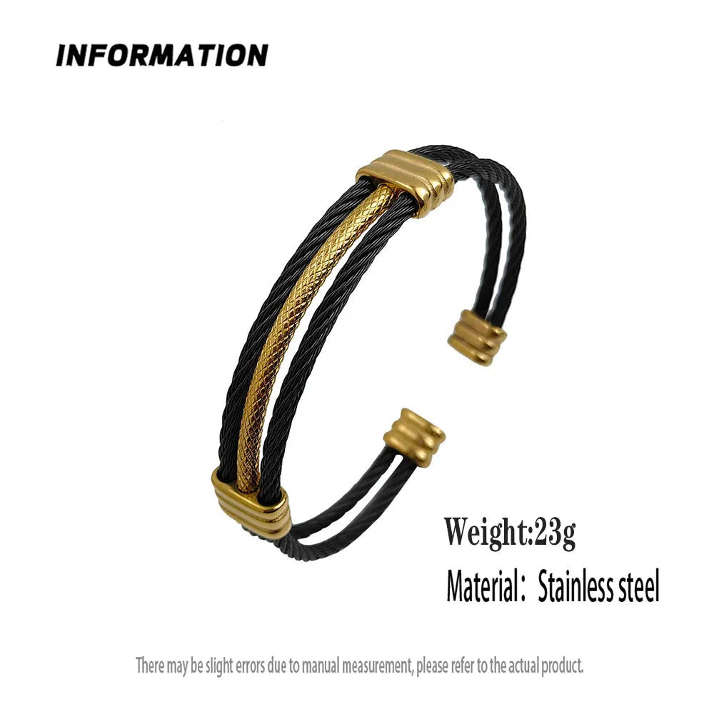 New three-layer steel wire mesh gold-plated stainless steel bracelet 18K, high quality waterproof couple bracelet, wife gift Vera Lux