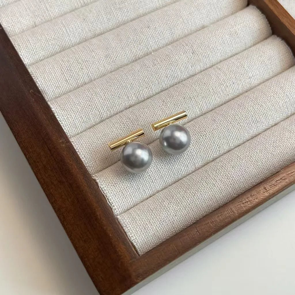 One Character Pearl Personalized Earrings Niche Simple Versatile Earrings Fashionable Temperament High-end Earrings for Women Vera Lux