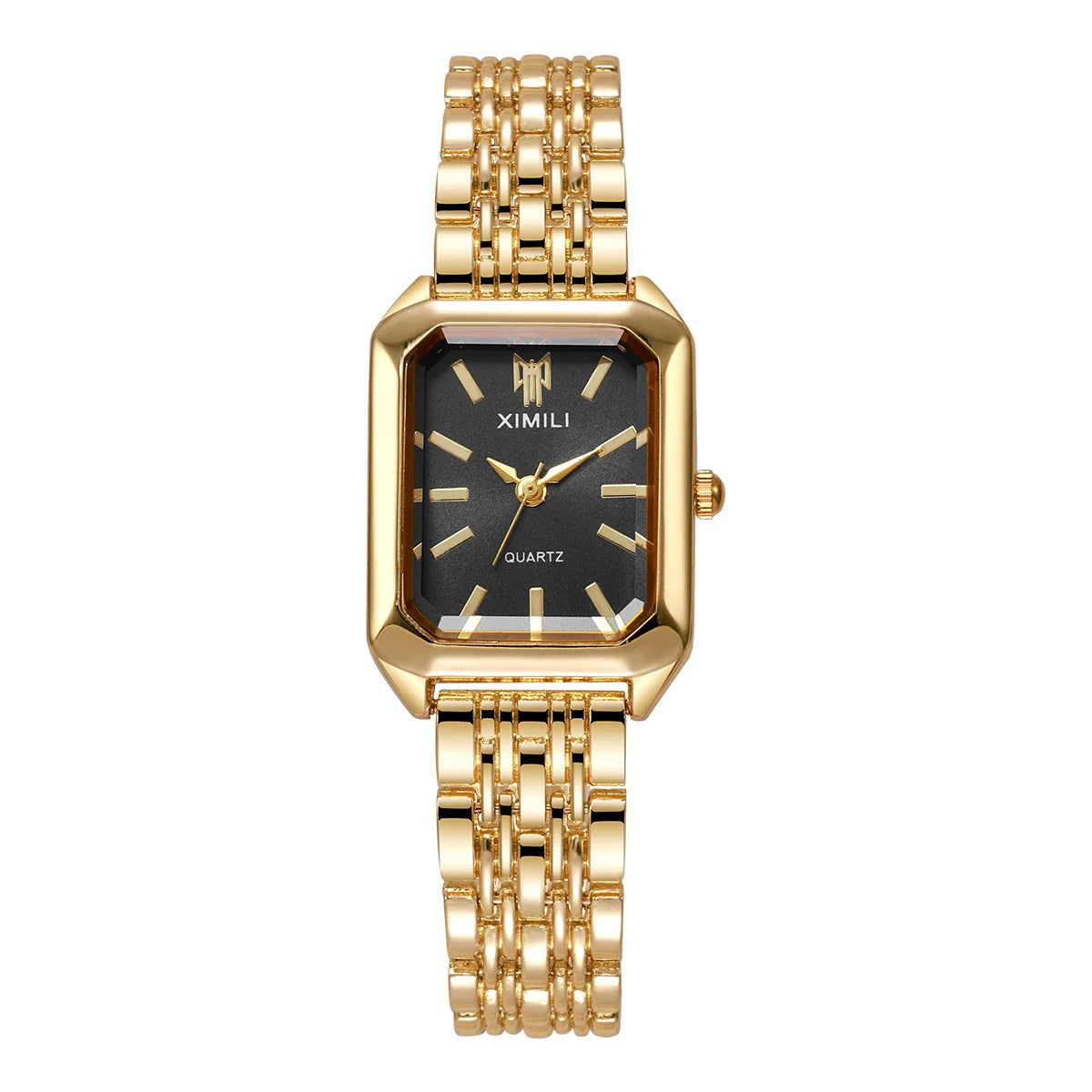 1/2/4PCS  Elegant Rectangle Woman Quartz Watch Luxury Stainless Steel Band Ladies Wristwatches Reloj Mujer（Without Box） Vera Lux