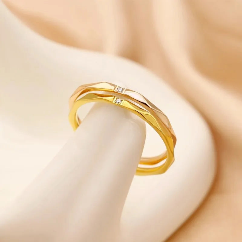 1mm Thin Stackable Ring Stainless Steel Single CZ V Faceted Knuckle Midi Ring for Women Girl Size 5-10 Vera Lux