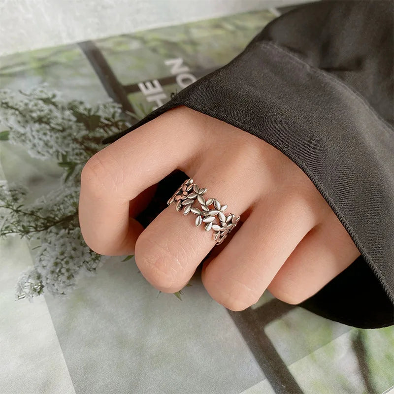 925 Sterling Silver Ring Small Leaf Plant Rings For Women Engagement Wedding Luxury Jewelry Cheap Things With Vera Lux