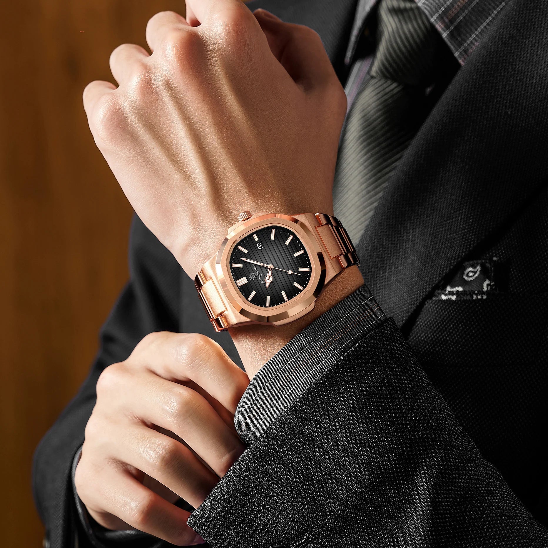 Fashion Men's Watches Business Stainless Steel Quartz Wrist Watch Calendar Date Male Casual Sports Luminous Clock Vera Lux