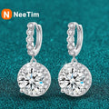 NeeTim 3ct Moissanite Diamond Drop Earrings for Women Lab Diamond 925 Sterling Silver with Gold Plated Wedding Party Jewelry Vera Lux