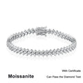 NeeTim Moissanite Tennis Bracelet 925 Sterling Silver Lab Diamond Bracelets with White Gold Plated  Fine Jewelry For Women Vera Lux