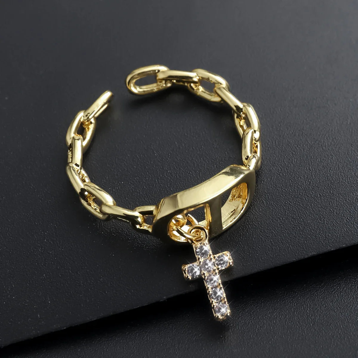 Star Diamond Letter Cd Ring Niche Design Pendant Trendyy Daily Versatile Women's Ring New Open Adjustable Ring Vera Lux