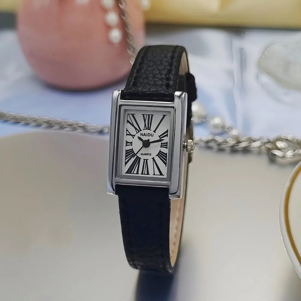 Fashion Women Quartz Wristwatches Simple Leather Strap Roman Dial Women's Watch Luxury Girl Gift Watches Hot Sale Reloj Mujer Vera Lux