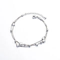 925 Stamp Silver Color Star Bracelet Fashion Korean Five-pointed Stars Crystal Double Bracelet Dropshipping Wholesale Vera Lux