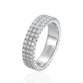 NeeTim Full Moissanite Ring Sterling Silver 925 with Gold Plated Wedding Engagement Eternity Band Patry Luxury Jewelry for Women Vera Lux