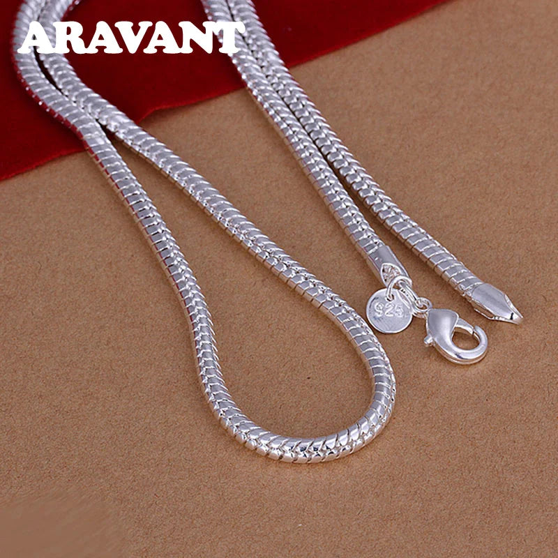 Aravant 925 Silver 1MM/2MM/3MM Snake Chain Necklace For Men Women Pendant Fashion Jewelry Vera Lux