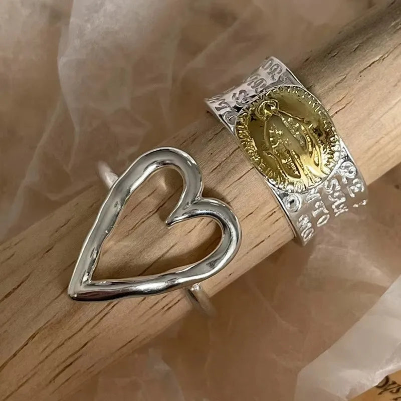 925 Sterling Silver Ring For Women Jewelry Heart Finger Open Handmade Ring Allergy For Party Birthday Gift Vera Lux
