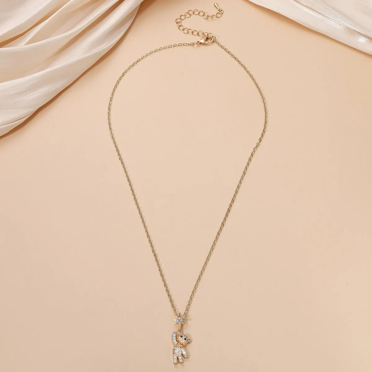 Obega Lovely Bear Necklaces for Women Cubic Zircon Inlaid Gold Color Neck Chain Female Necklaces Cute Jewelry Pendant Vera Lux