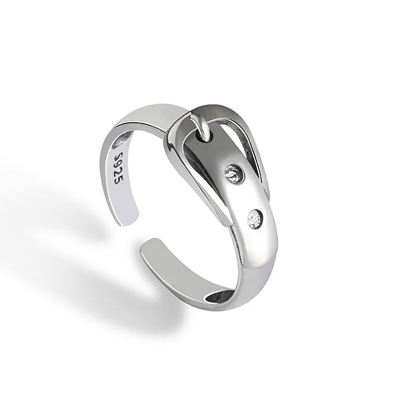 925 Sterling Silver Belt Adjustable Rings Wedding Engagement Jewelry For Women Accessories   Dropshippin Vera Lux