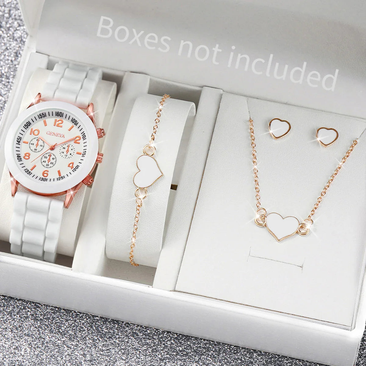 5/6PCS Women Watches Fashion Silicone Band Women Quartz Watches Jewelry Set Reloj Mujer Girls Clock Gift (Without Box) Vera Lux