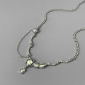 JWER Trendy Bling Moonstone Star Cross Pendant Necklace for Women Punk Hip Hop Star Chain CrystalNecklace Party Y2K Jewelry Gift Vera Lux