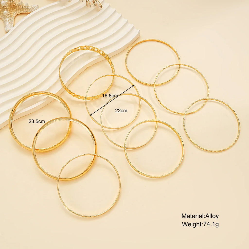10 Pcs Punk Trendy Multilayer Bracelets Set for Women Elegant Delicate Twist Sparkling Adjustable Bangles Jewelry Couples Gifts Vera Lux