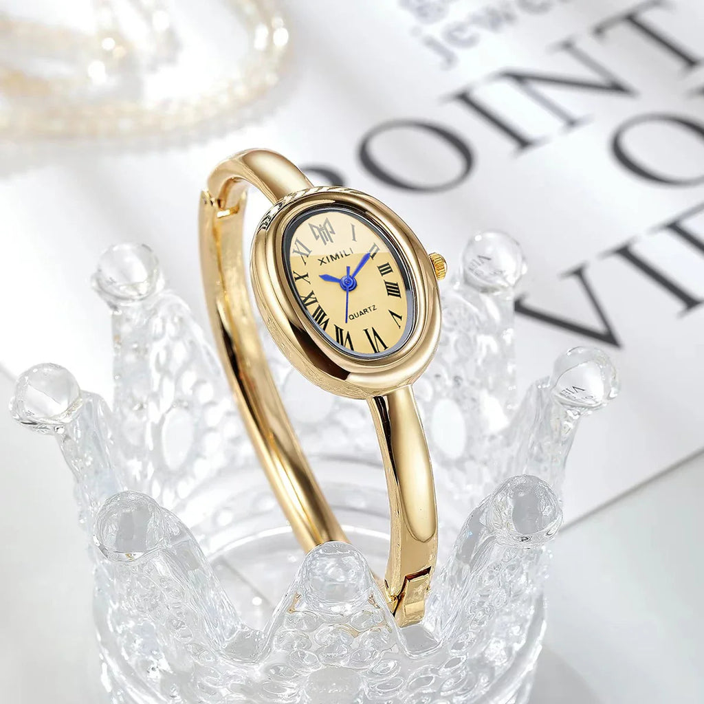 Elegant Oval Dial Women Watches Fashion Bracelet Strap Ladies Quartz Wristwatch Reloj Mujer Girls Clock Gift Vera Lux