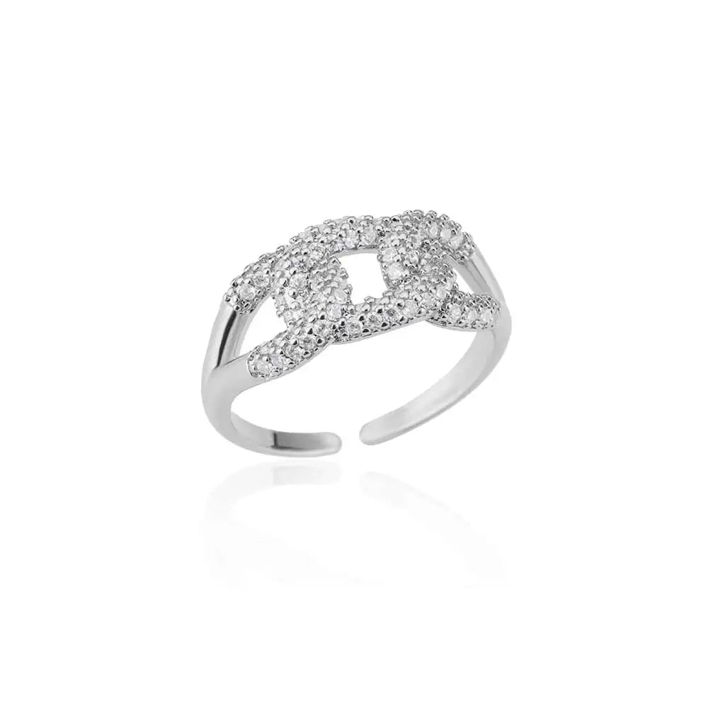Zircon Bar Rings For Women Gold Plated Stainless Steel Bar Opening Ring 2023 Trending Luxury Wedding Aesthetic Jewelry anillos Vera Lux