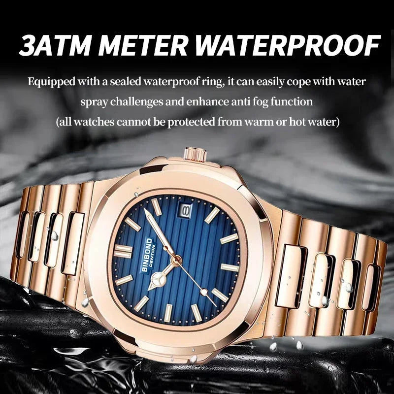 New Switzerland Man Casual Rose Gold Clock Men Luxury Watch Automatic Watches Mens Fashion Quartz Wristwatches Tudo Por 1 Real Vera Lux
