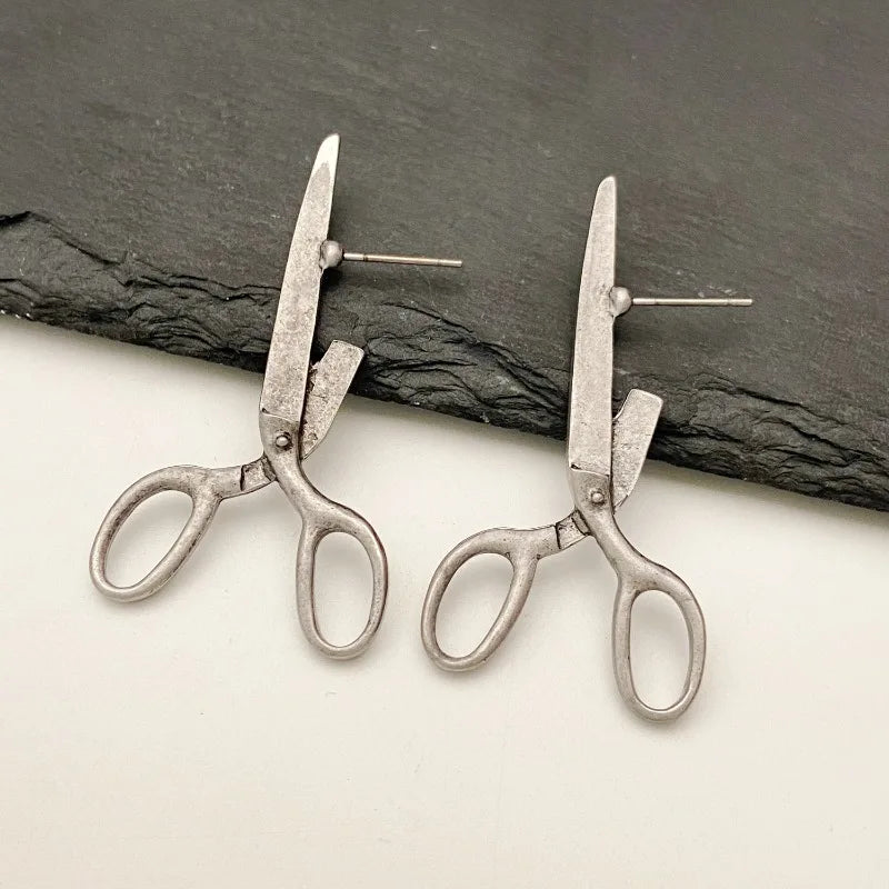 Fashion Creative New Retro Scissors Ear Studs for Women Personalized Women Hip Hop Rock Party Holiday Gift Perforated Earrings Vera Lux