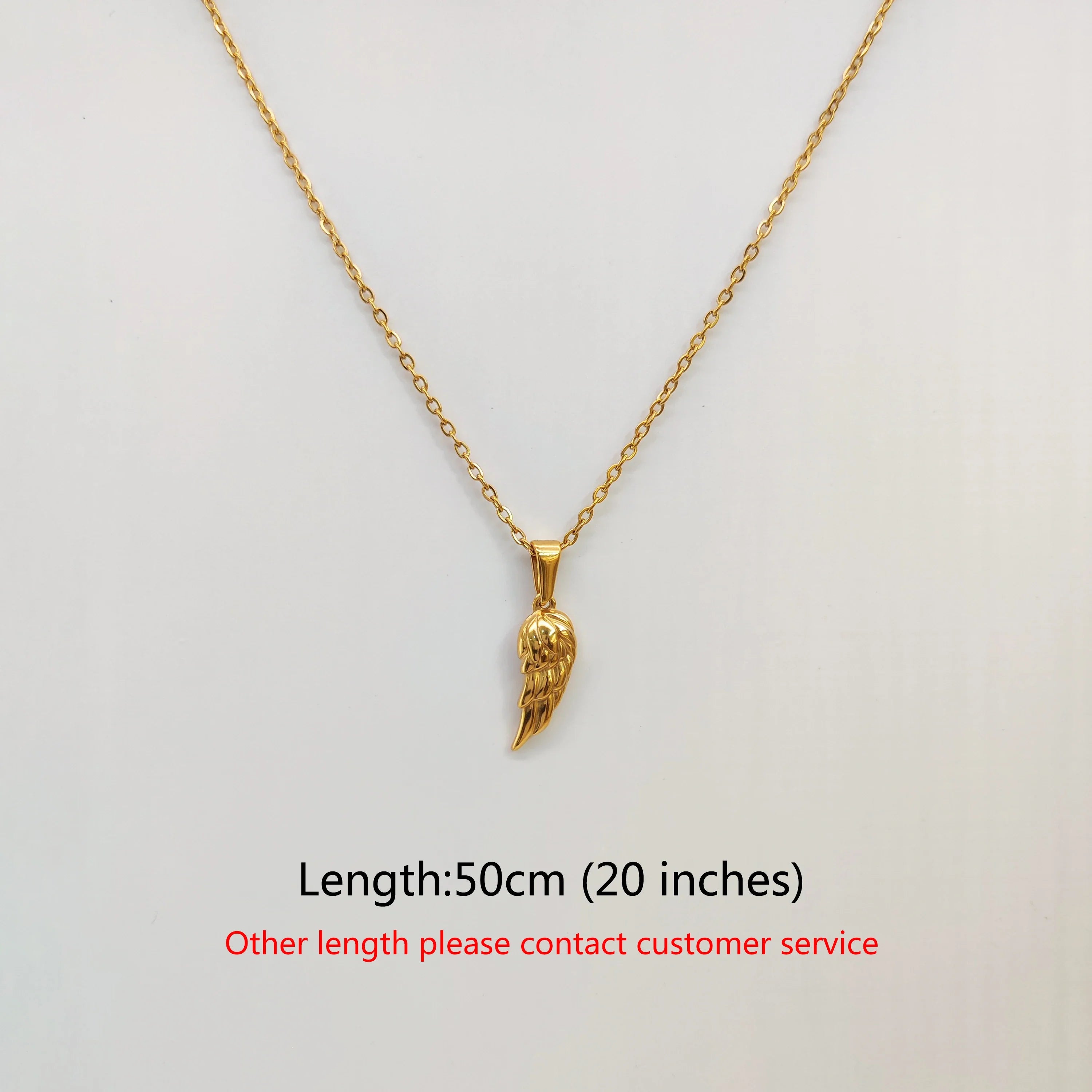 18K Gold Plated Angel Wing Pendant Necklace - Vintage Feather Design for Men, Stainless Steel Chain Jewelry Gift Vera Lux