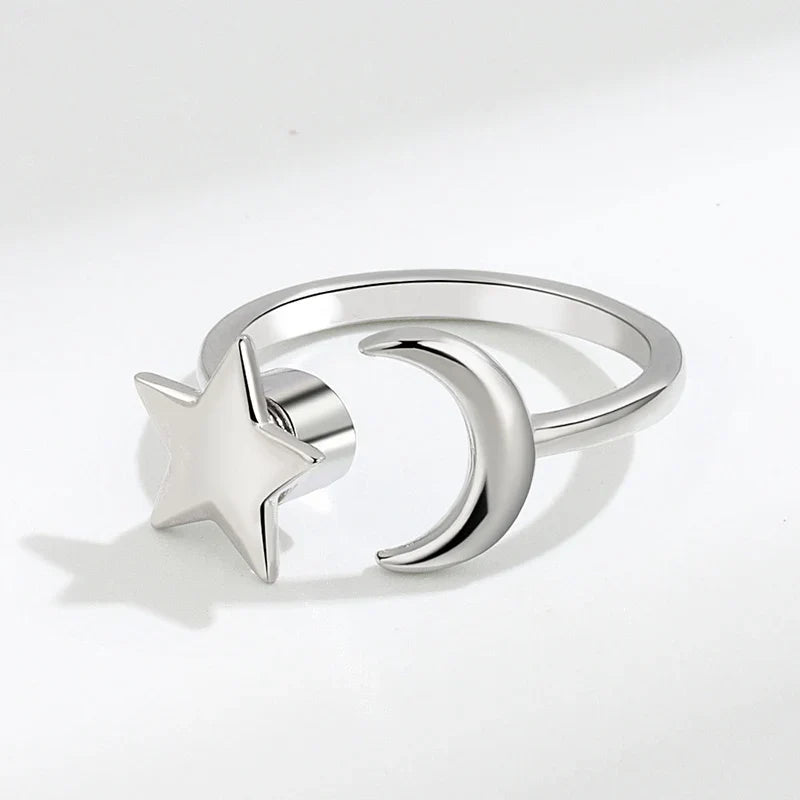Anti Stress Anxiety Fidget Rings for Women Stainless Steel Sunflower Sun Star Spinner Ring Christmas Jewelry Gifts Dropshipping Vera Lux