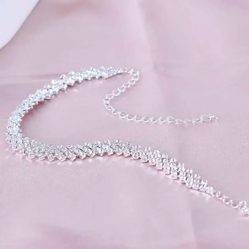 Chic Fresh Diamond-shaped Rhinestone Anklet Simple Diamond Cross Foot Decoration European and American Fashion Jewelry Vera Lux