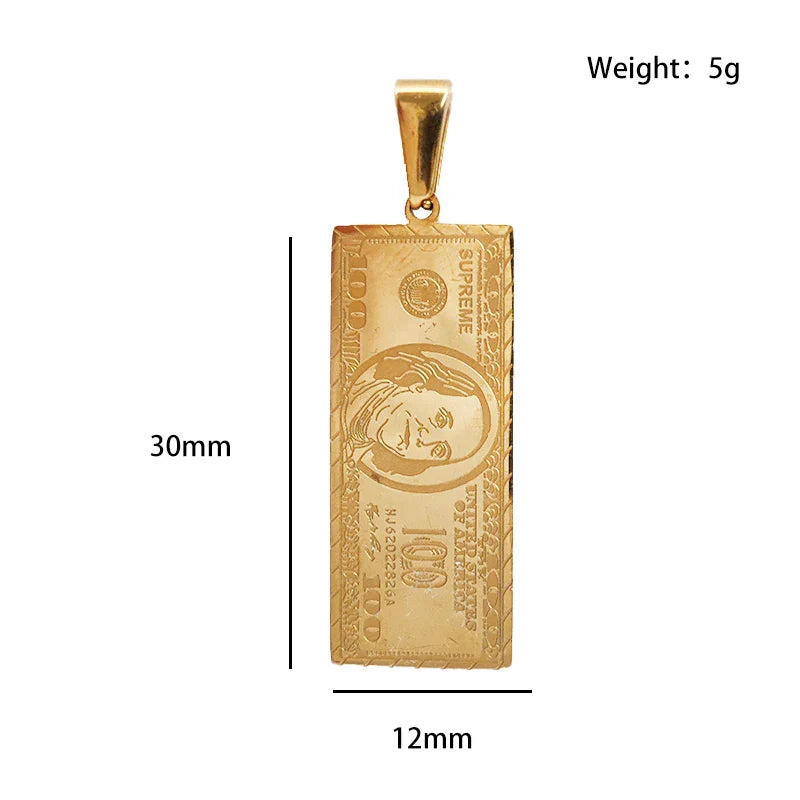 Waterproof 18K Gold Plated Bar Charm Pendant Stainless Steel Us Dollar Custom Pendant Vera Lux