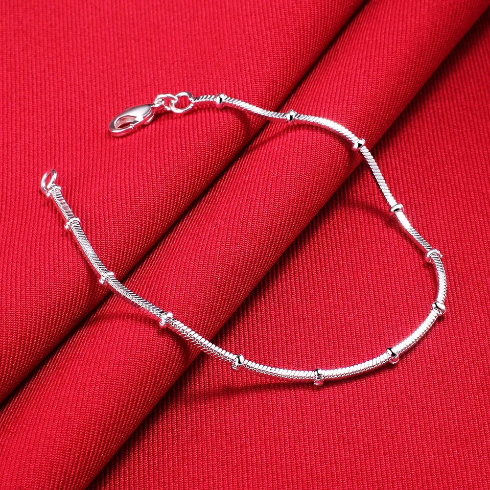 Hot new 925 sterling silver Bracelets for women fine snake bone beads chain fashion Wedding party Christmas gifts Jewelry Vera Lux