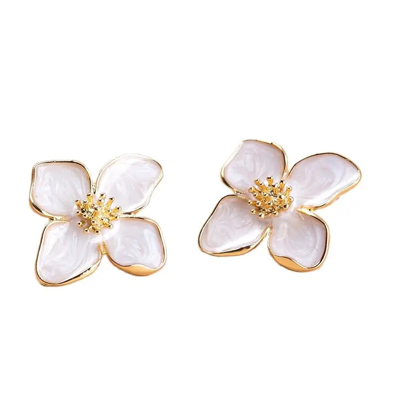 Obega Flower Earrings Stud Pink White Flowers Women Earring Post Spring Summer New Trendy Girls Cute Jewelrys Vera Lux