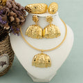 Africa Necklace Earrings Jewelry Set for Women Gold Color Metal Dubai Big Exaggerated Hoop Earrings Punk Jewelry Accessories Vera Lux