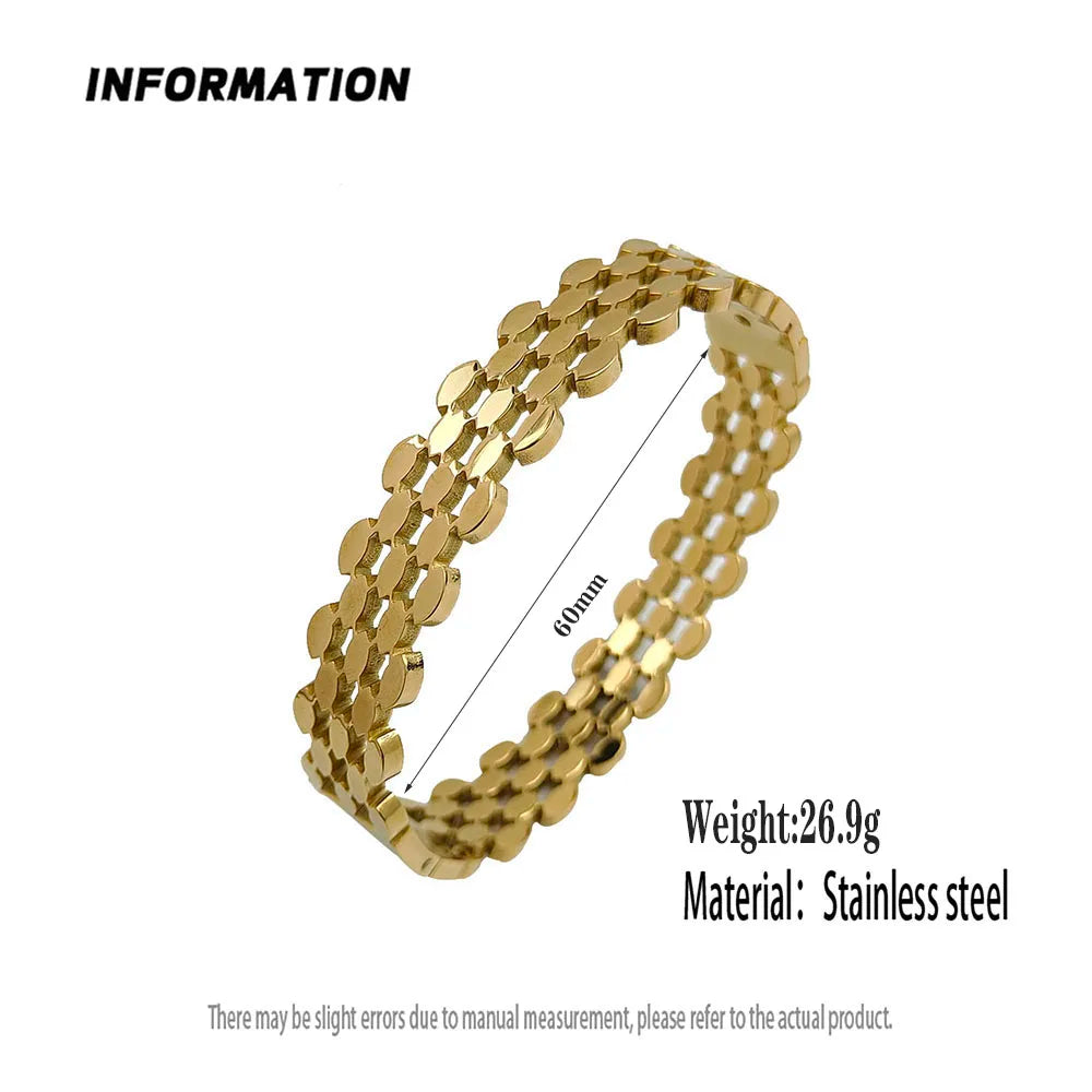 New honeycomb hollow gold-plated stainless steel bracelet, high quality waterproof silver bracelet, couple jewelry Vera Lux
