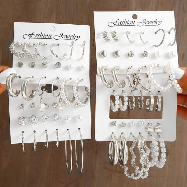 24-Pair Vintage-Inspired Small Hoop Earring Set for Women Elegant Geometric Iron Ear Ornaments for Daily Wear Gifts 2024 Jewelry Vera Lux