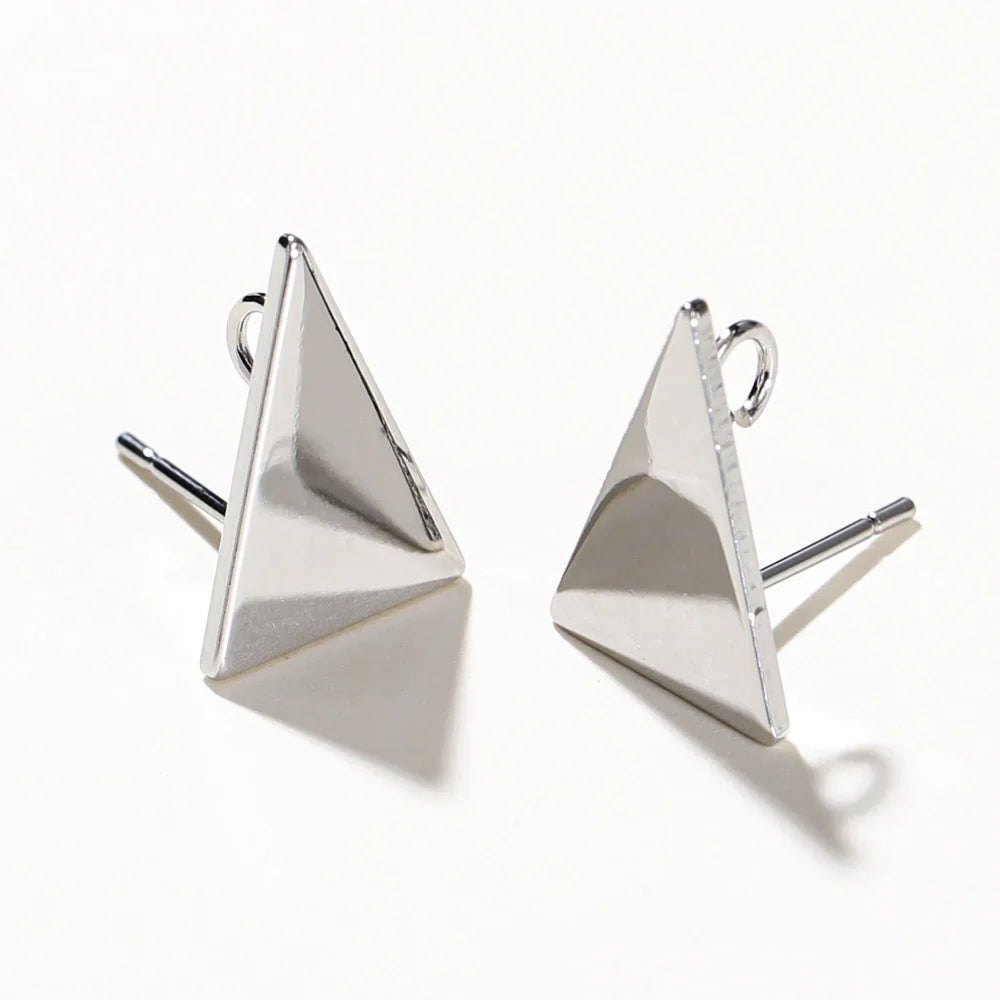 10pcs/lot 10x15MM 18K Gold Plated Brass Triangle Stud Earrings High Quality DIY For Jewelry Making Finding Earrings Accessories Vera Lux
