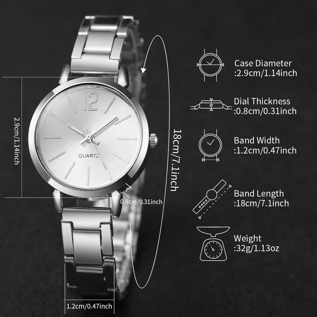2PCS Fashion Womens Watches Opening Cuff Bracelet Set Gold Simple Round Ladies Quartz Wristwatch Reloj Mujer Vera Lux