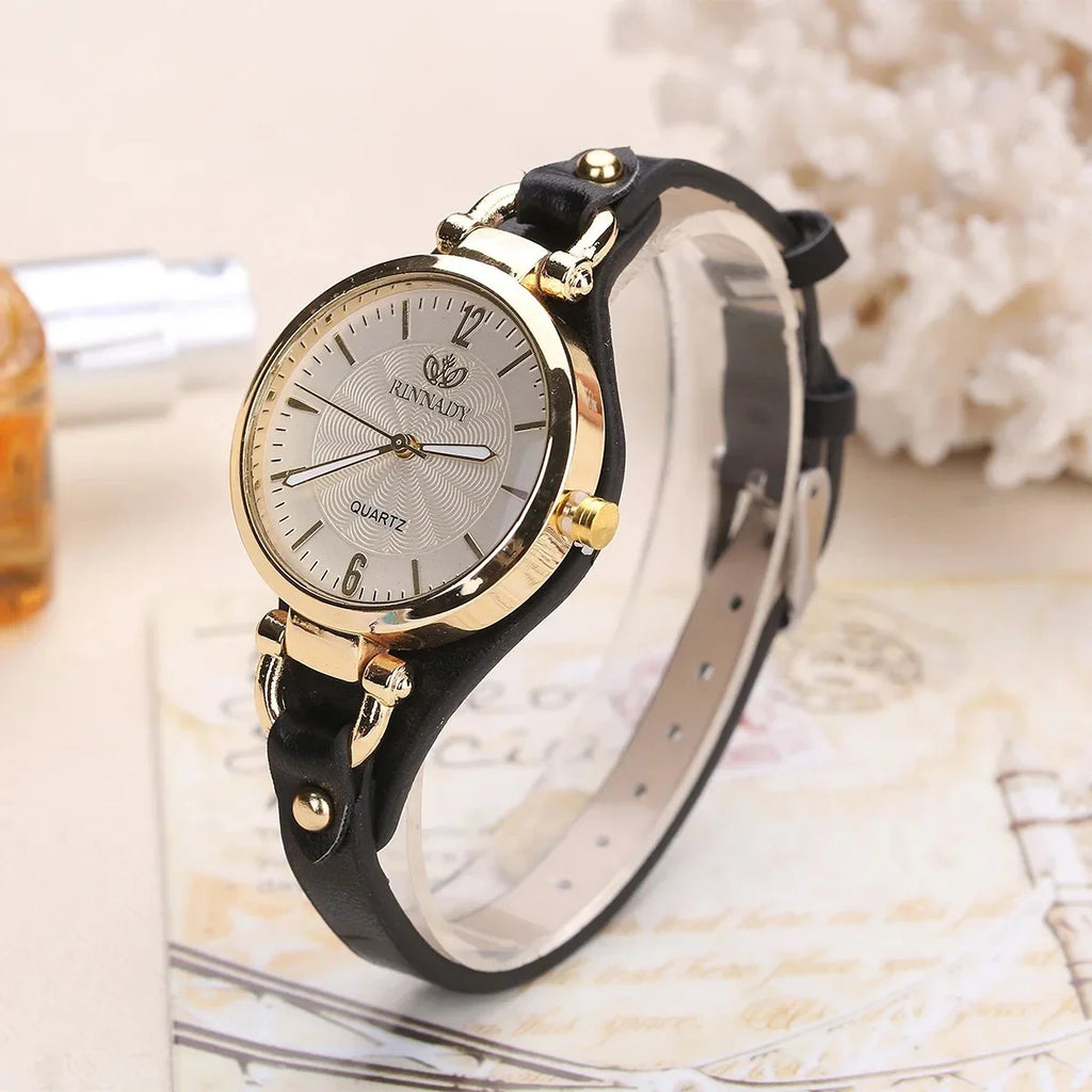 Women's Fashionable Minimalist Luxurious Quartz Watch Leather Dial Vera Lux