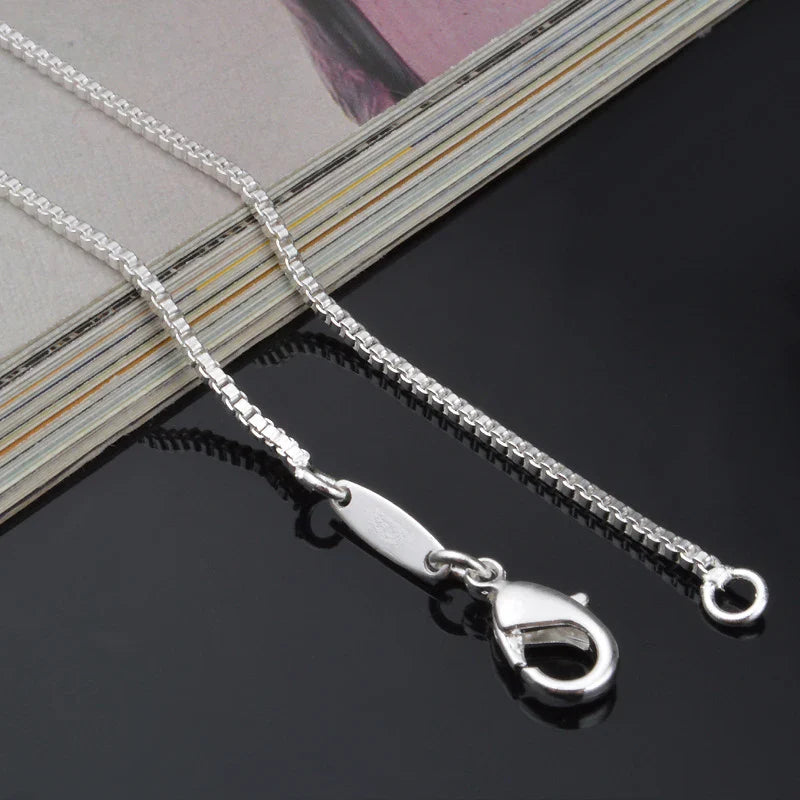 Aravant 925 Silver 2MM Box Chain Necklace Women Wedding Party Jewelry Vera Lux