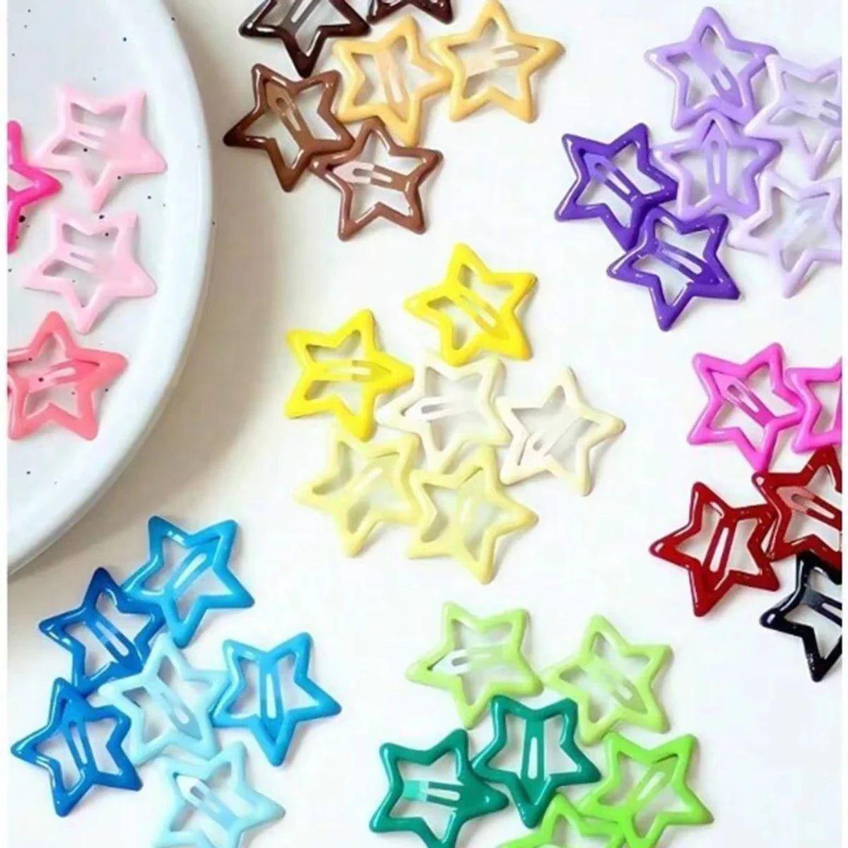 5/30/50/70Pcs/set Mixed load Y2K BB Solid Star Hairclips Colorful Sweet Star Barrettes ersatile Metal Snap Clip Accessories Vera Lux