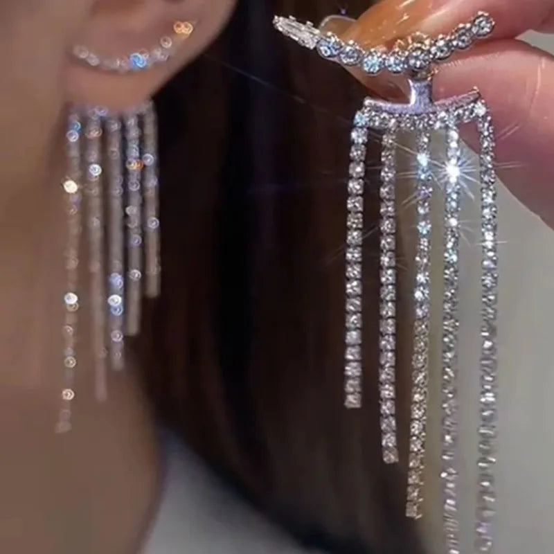 Y2K Irregular Liquid Earrings for Women Silver Color Hip-Hop Punk Fashion Geometric Earring Clip Girl 2024 Trendy Party Jewelry Vera Lux