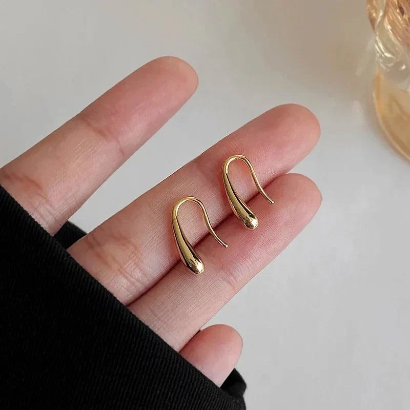 Sliver-plated Water Drop Shape Earrings for Women  Simple Temperament Ins Retro Jewelry Party Birthday Gifts Vera Lux